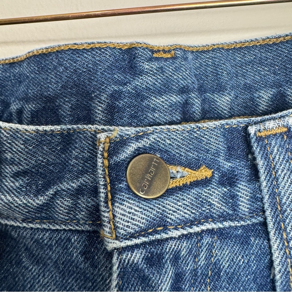 Carhartt Men’s Traditional Fit Straight Leg Workwear Blue Jeans Size 34 x 30 - Picture 4 of 7